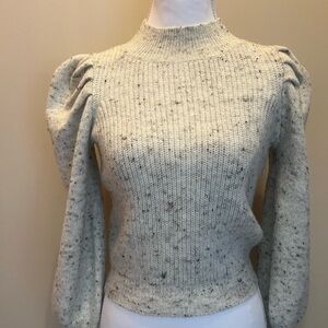 SO Women's Cream Speckled Mock Turtleneck Sweater. Size XS